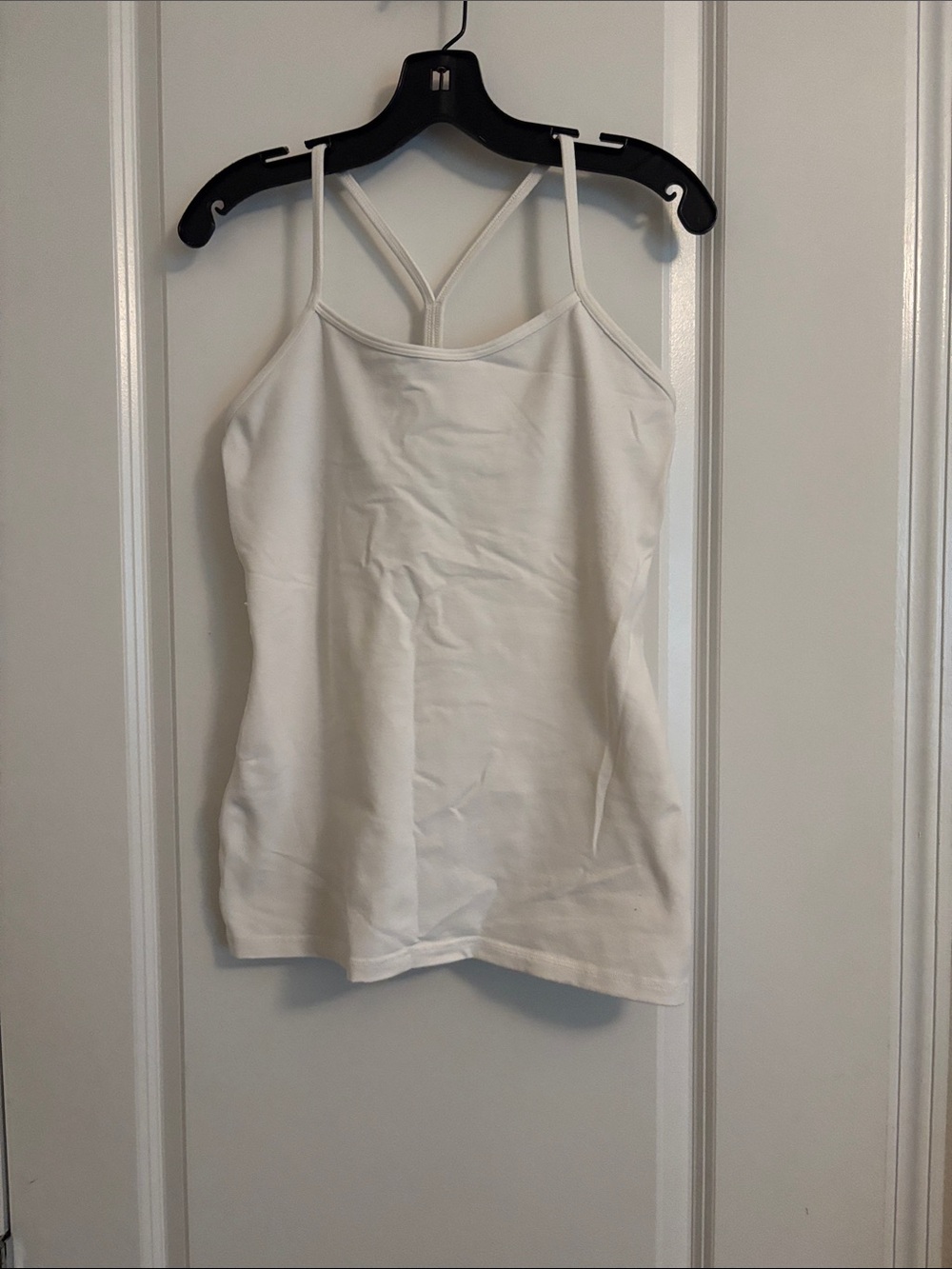 lululemon athletica White Racer Back tank with built in bra. Camisole